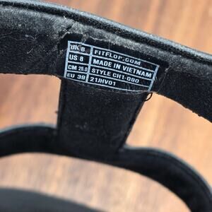 FitFlop Sandals Womens 8 Black Fino Sparkle Rhinestones Slip On Comfort Platform